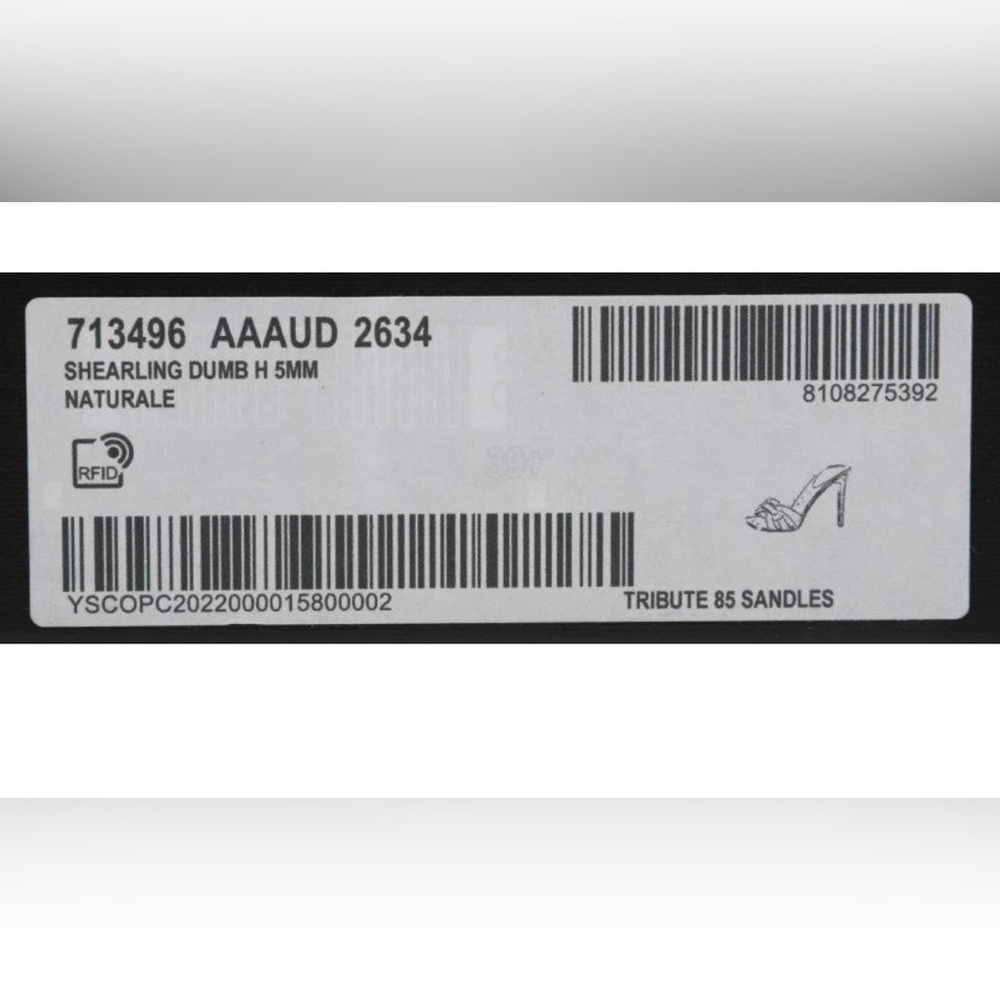 YSL SAINT LAURENT SHEARLING FUR TRIBUTE SANDALS HEELS SLIDES SHOES 39.5 - Picture 8 of 8